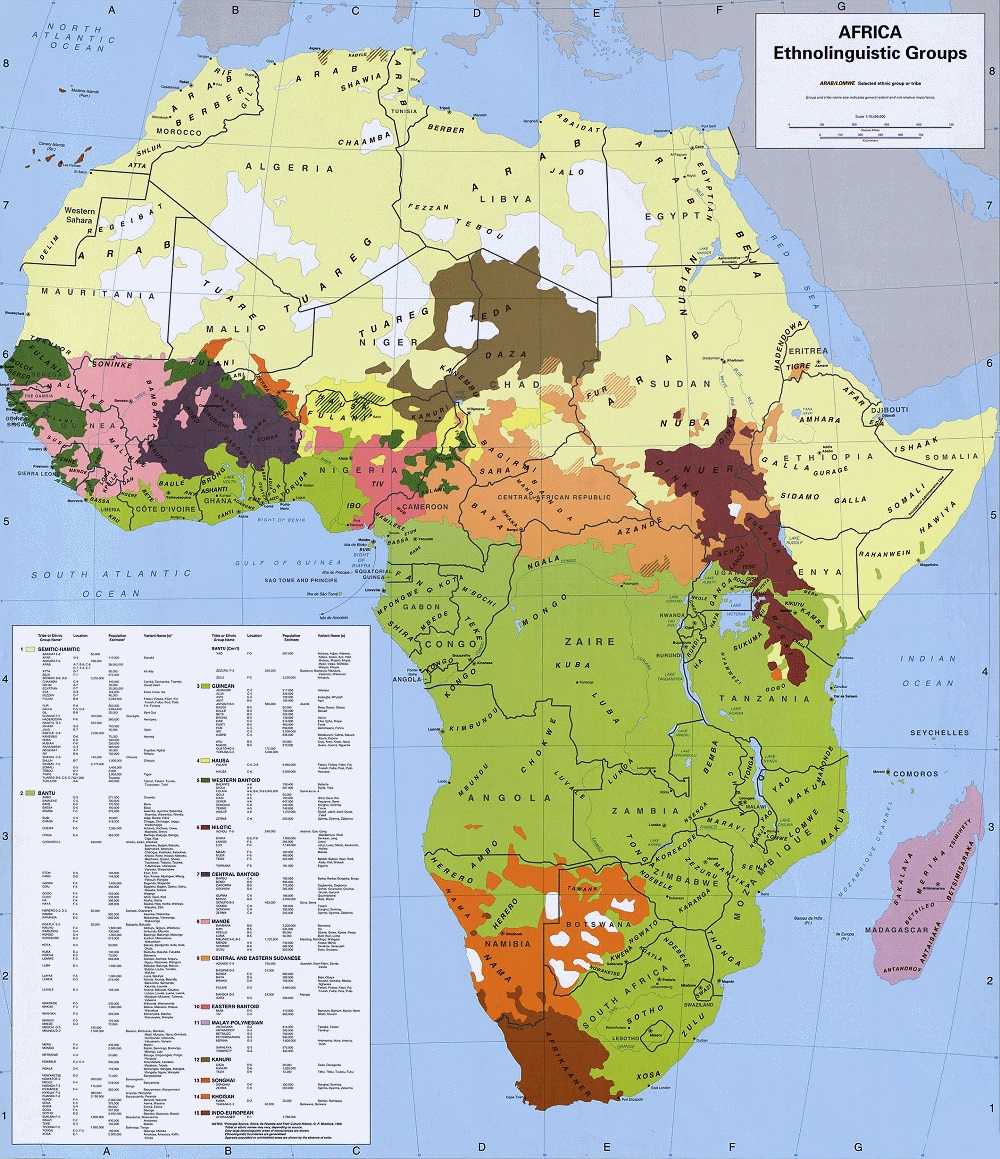 CARTE ETHNIQUE AFRIQUE