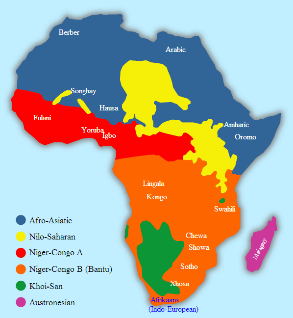 AFRICA LINGUISTIC MAP